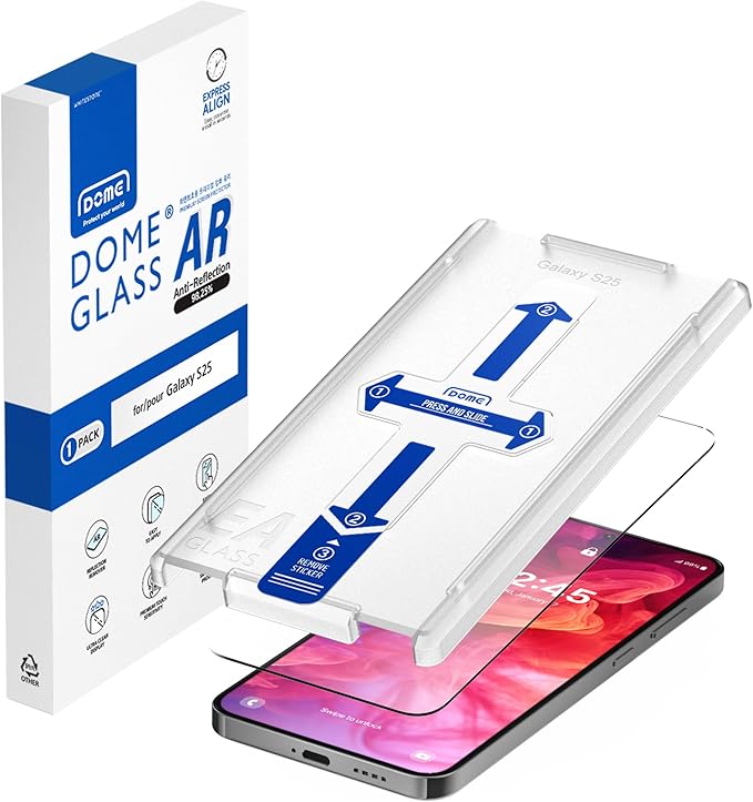 DOME GLASS Whitestone DOME AR for Samsung Galaxy S25 [Super Anti-Reflection] Tempered Glass Screen Protector[1pack]