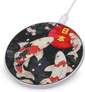 Japanese Fishes Japan Red Sun Phone Charger Magnetic Charging Pad Anti-Slip with USB Cable