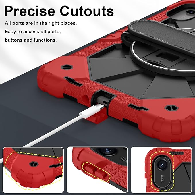 Case for Xiaomi Redmi Pad 2 Pro 12.1 inch (2025) TabletHeavy Duty Cover Rugged Shockproof Protective Case w/Kickstand Cover for Redmi Pad 2 Pro 12.1 inch (Black/Red)