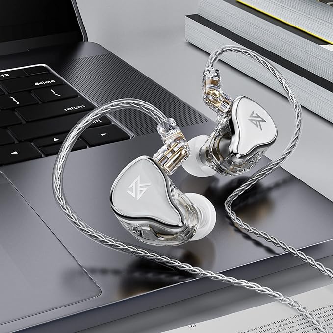 KZ ZAS 7BA+1DD in Ear Monitor Headphones Wired Earbuds 8 Hybrid Drivers HiFi Deep Bass Sound Isolating Earphone Clear Sound Secure Fit 8 Core Durable Cable Professional IEM (Without Mic Black)