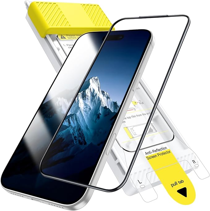 JETech Infinity AR Screen Protector for iPhone 17 Pro Max AR Anti-Reflective Coating 9H+ 3D Full Coverage Tempered Glass Military-Grade Shatterproof Smudge-Resistant Easy Install 1-Pack