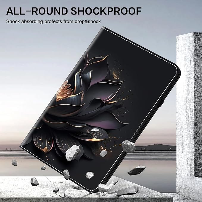 Case for Amazon Kindle Fire Max 11 Tablet (13th Generation 2023 Release) Stylus Holder Shockproof Wallet Leather Cover for Fire Max 11 Case Purple Lotus