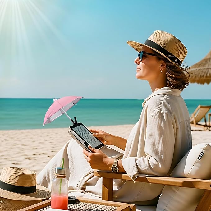 Flutesan 6 Sets Phone Umbrella for Sun Phone Umbrella Cell UV Protection Anti Glare Sun Shade Adjustable Sunshade with Hand Style Suction Cup Outdoor Shield Sunshade for Summer beach