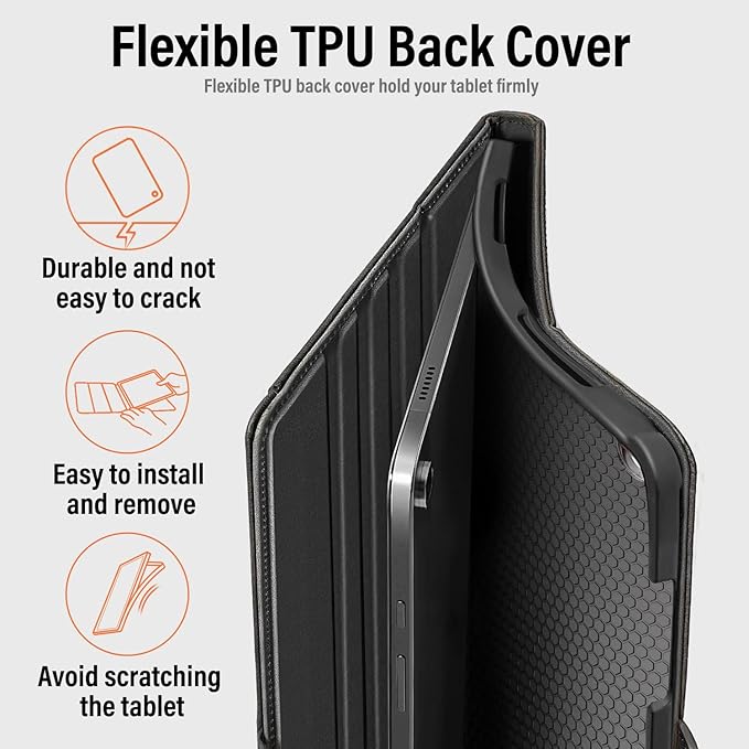 Case for Samsung Galaxy Tab A11+/A11 Plus/A9+ Plus 5G Tablet 11 Inch 2026/2023 (SM-X230/X236/X238/X210/X216/X218u) with PocketMagnetic ClosureMulti Angle CoverAuto Sleep/WakeBlack