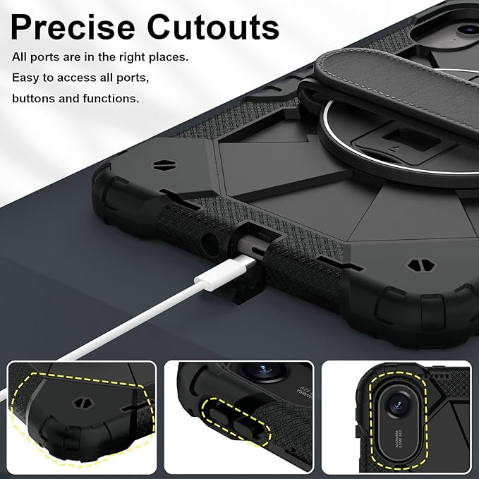Case for Xiaomi Redmi Pad 2 Pro 12.1 inch (2025) TabletHeavy Duty Cover Rugged Shockproof Protective Case w/Kickstand Cover for Redmi Pad 2 Pro 12.1 inch (Black)