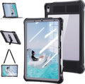 MRUOZRUI Waterproof Tablet Case for iPad Air 11inch 6th M2 2024/ 7th M3 2025 8th M4 2026 5/4 10.9inch Built-in Screen Protector Pencil Holder Fit with Magic Keyboard Strap Kickstand Black &amp G