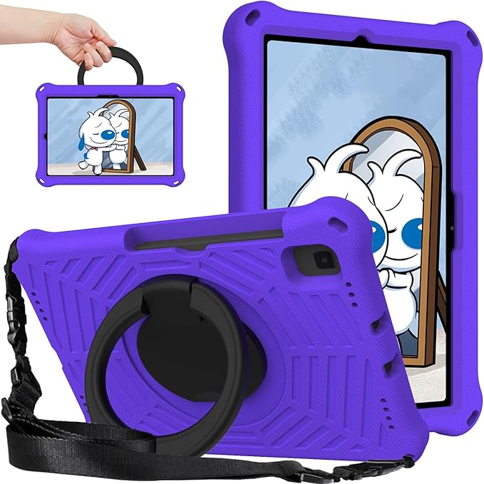 for Samsung Galaxy Tab S5e 10.5 (2019) SM-T720/T725 Tablet Case for Kids - EVA Lightweight Shockproof 360° Rotating Handle Stand Rugged Cover W Shoulder StrapPurple