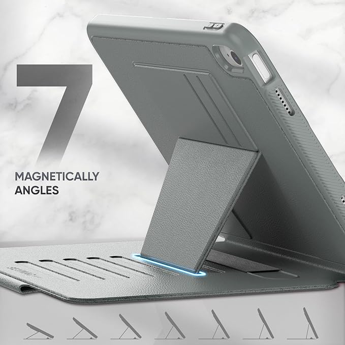 SEYMAC stock Case for iPad (A16) 11th/10th Generation 11''/10.9'' Strong Magnetic Auto Sleep Shockproof Case with Absorbing Multi-Angles Stand Pen Holder Card Slot (Gray)