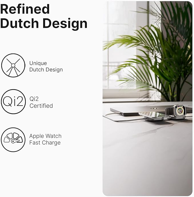 Zens Charging Cable Pro 3 Qi2 Magnetic Wireless Phone Charger for iPhone 17/16/15/14/13/12 Apple Watch Fast Charging 140 W USB-C Power Delivery Cable for MacBook and USB-C Laptops 1.5 m White
