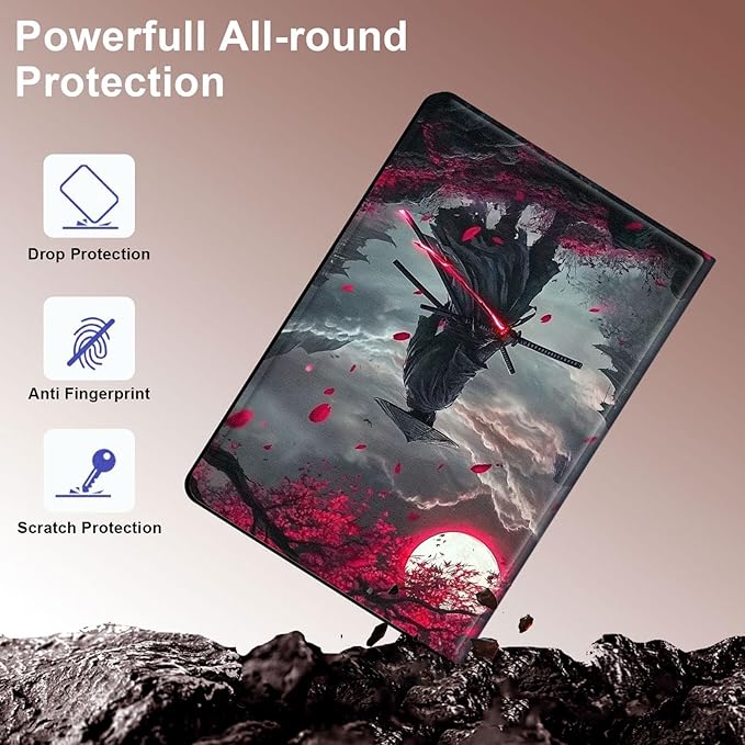 for Fire HD 10 Tablet Case for Kindle Fire HD 10/10 Plus 13th/11th Gen 2023/2021 Slim PU Leather Stand Cover with Auto Wake/Sleep Multi-Angle Viewing &amp Shockproof Samurai