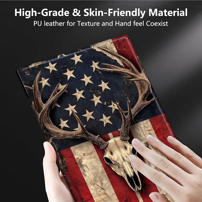 Elk Skull, Old American Flag