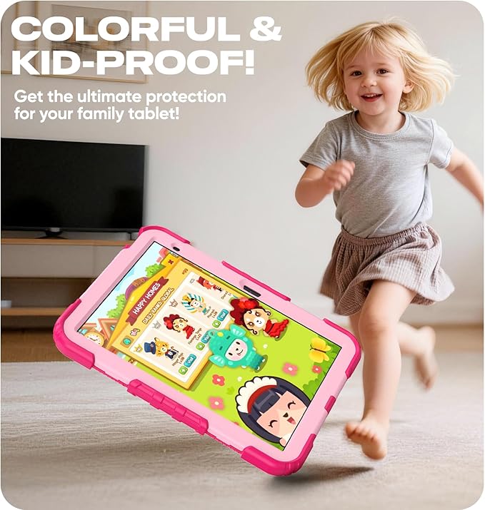 HXCASEAC Kids Case for iPad A16 11th/10th Generation Full Body Protective Design | Foldable Stand | Screen Protector | Pencil Holder Durable for iPad 11th Gen 11 inch / 10th Gen 10.9 inchHot Pink