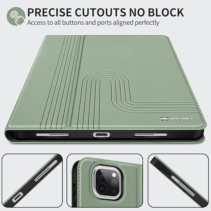 H HOLIMET Case for iPad Pro 12.9 2022 6th/5th/4th/3rd Generation 2021 2020 2018 with Pencil Holder Shockproof Folio Cover for iPad Pro 12.9 inch Auto Sleep/Wake Vegan Leather