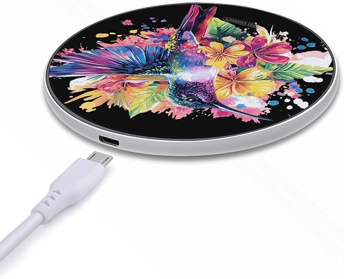 Colorful Hummingbird Phone Charger Magnetic Charging Pad Anti-Slip with USB Cable
