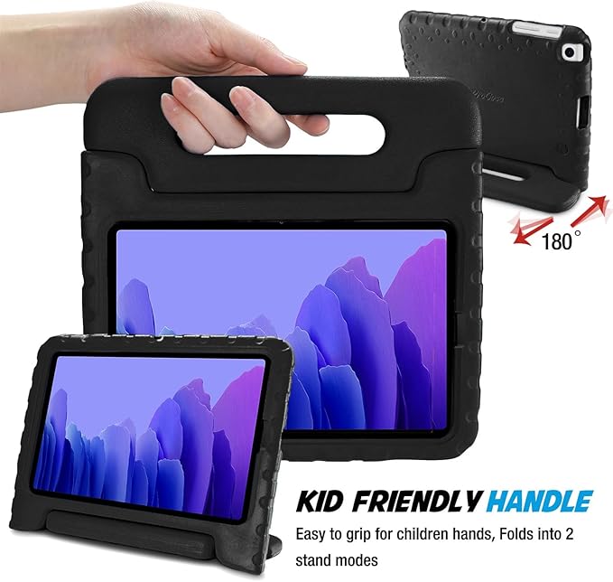 ProCase Kids Case for Galaxy Tab A7 10.4 2020 (T500 T503 T505 T507) Shock Proof Convertible Handle Stand Cover Lightweight Kids Friendly Protective Case for 10.4 inch Galaxy Tab A7 -Black