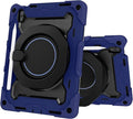 Dteck for iPad A16/10th Gen 2022 Heavy Duty Shockproof Rugged Protective Case with Rotating Stand Pencil Holder &amp Grip Dark Blue