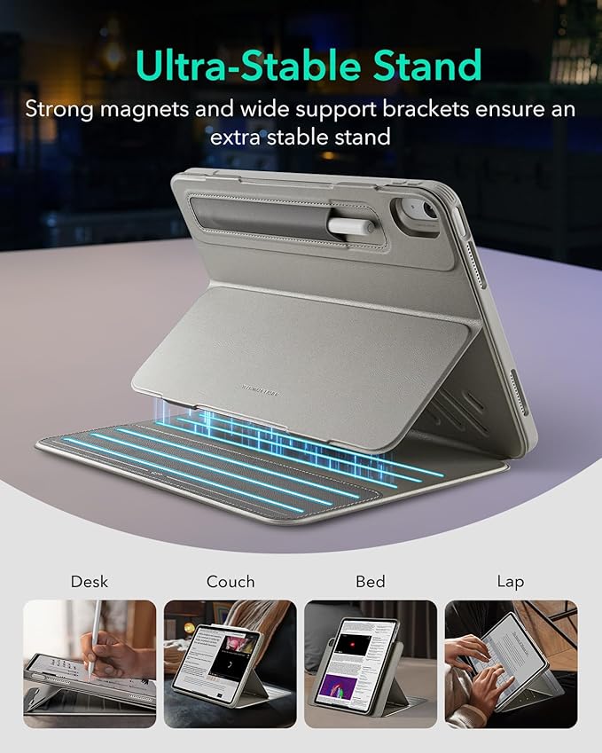 ESR for iPad Pro 13 Inch Case (M5/M4) 2025/2024 Rotating Case with Removable Magnetic Cover Adjustable Portrait/Landscape Stand 9 Standing Angles Shift Series Titanium