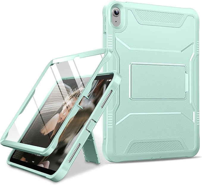 DTTO Case for iPad (A16) 11th Generation 11-Inch 2025 iPad 10th Generation 10.9-Inch 2022 Durable Shockproof Full Body Protective Cover with Built-in Screen Protector Mint Green