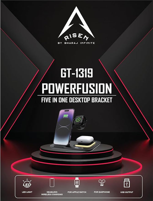 15W Fast Wireless Charging Station: 3 in 1 Charger Stand Multiple Devices for 17 16 15 14 Pro Max - i Watch 11 10 9 8 7 6 5 4 3 SE and Ultra Series - Air pods 4 3 2 Pro