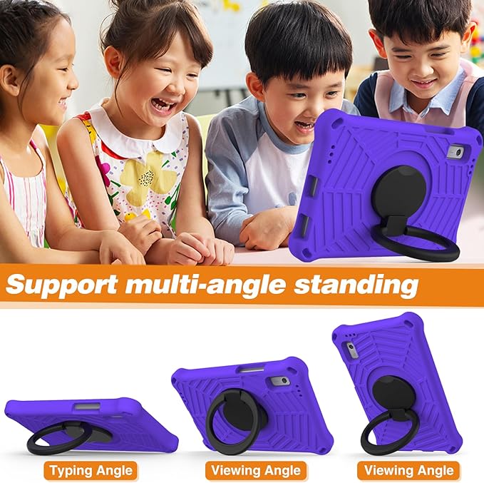 Compatible with Lenovo Tab M9 9.0 inch (TB-310FU) 2023 Case Tablet for Kids Light Weight EVA Rugged Shockproof Full Cover 360 Rotating Handle Stand Case (Purple)