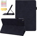 Fire HD 10 Case 9th/7th Generation (2019/2017) 10.1 with Pencil Holder Elastic Band Pocket Multi-Angle Stand Magnetic Folio Wallet PU Leather TPU Shockproof Cover Black Paisley Flower