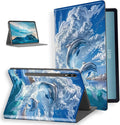 for Samsung Galaxy Tab S9 Ultra 14.6 Tablet 2023 Case–PU Leather Folio Cover with Auto Sleep/WakeStand - Style Shockproof Protective Case for Galaxy Tab S9 UltraCute Dolphins