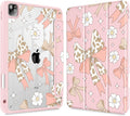 Tuiklol Case for iPad Pro 12.9 Inch M2 Case 2022 2021 2020 2018 Generation 6th/5th/4th/3rdBuilt-in Pencil Holder Clear Transparent Protective Back Shell Cover Leopard Bow Gary