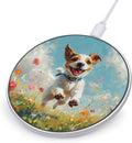 Happy Jack Russell Terrier Dog Running Phone Charger Magnetic Charging Pad Anti-Slip with USB Cable