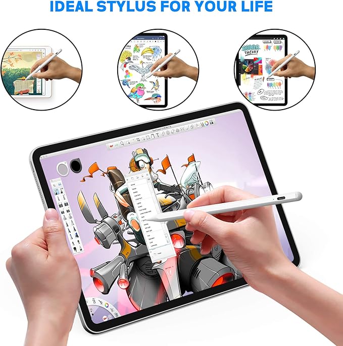 Stylus Pens for Touch Screens NTHJOYS Active Stylus Pen for iOS/Android with Magnetic Design Fine Point Stylist Pencil Compatible with Apple iPad/Pro/Air/Mini/iPhone/Tablets Writing &amp Drawing