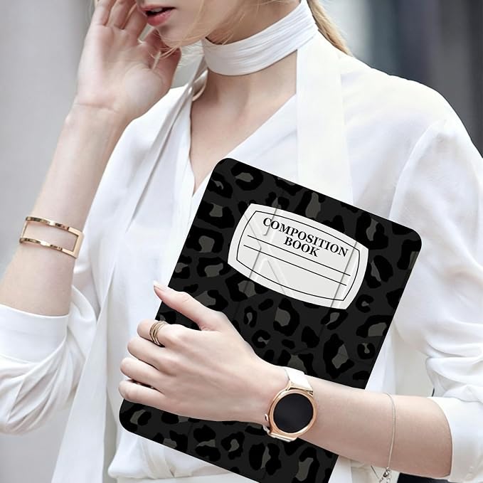 Notebook Black Gray Leopard