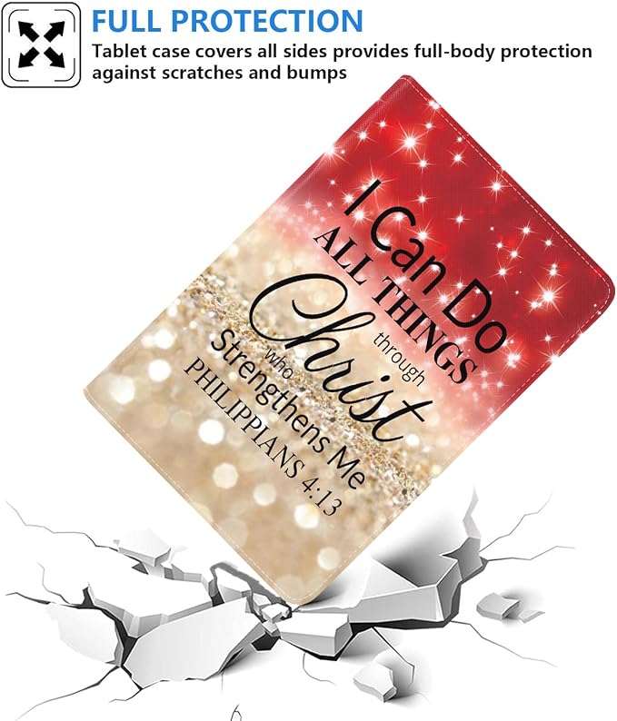 Red Glitter Quote Bible Verse Philippians 4-13