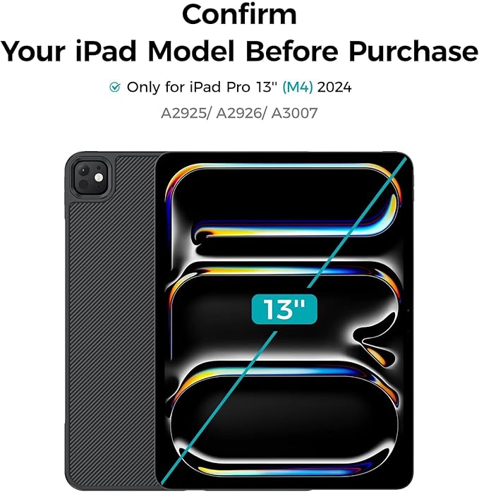 BENKS ArmorPro Case for iPad Pro 13 Inch (M5 2025/ M4 2024) Slim &amp Lightweight Shockproof Cover with Pencil Holder Supports Apple Pencil Charging Built with Dupont Kevlar Fiber and TPU