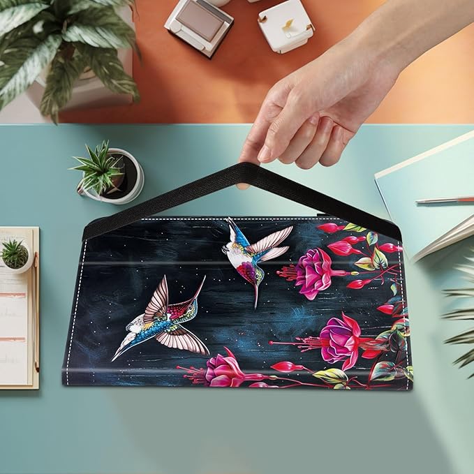 Case for iPad 9th Generation/iPad 8/iPad 7 iPad 10.2 2021 2020 2019/iPad Air 10.5/iPad Pro 10.5Card Slot PU Leather TPU Case Pen Holder Auto Wake SleepFlower Hummingbird