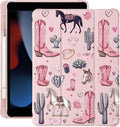 Cute Western Cowgirl Horse for iPad (A16) 11th Generation Case 11 Inch 2025 for iPad 10th Gen Case 10.9 Inch 2022 with Pencil Holder Auto Sleep/Wake Pink Leather Soft TPU Back Cover