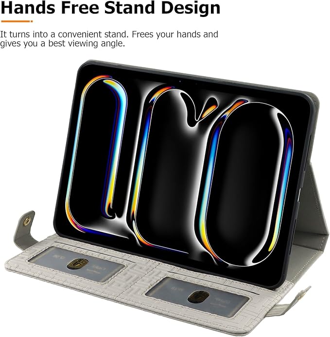 Dteck Handbag Case for iPad 9th/8th/7th Generation 2021/2020/2019 10.2 Inch with Pencil Holder Folio Stand PU Leather Crossbody Shoulder Hand Strap Card Pockets Magnetic Envelope Wallet CoverBeige