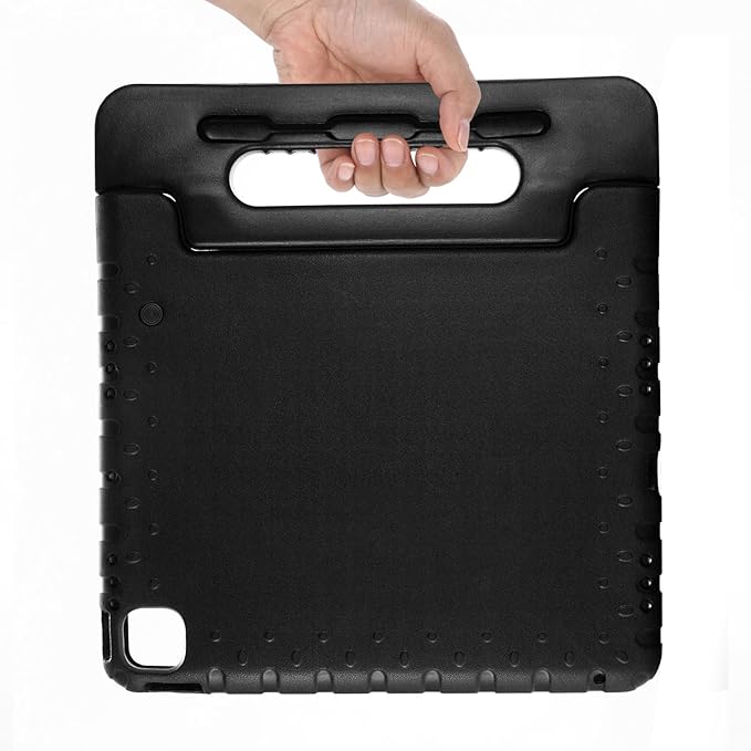 Kids Case for iPad Pro 13 inch M5/M4 (2025/2024) with Pencil Holder/Convertible Handle Stand Shockproof Slim Lightweight Cute Soft EVA Heavy Duty Rugged Kickstand Cover for Children Black