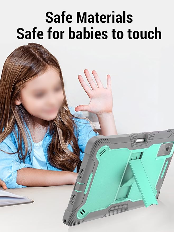 for Lenovo Idea Tab Plus/Tab K12（12.1 Inch） Android Tablet Protective caseShockproof Lightweight Silicone Protective Cover with StandChild-Friendly ProtectionEasy to Clean DesignMint Green