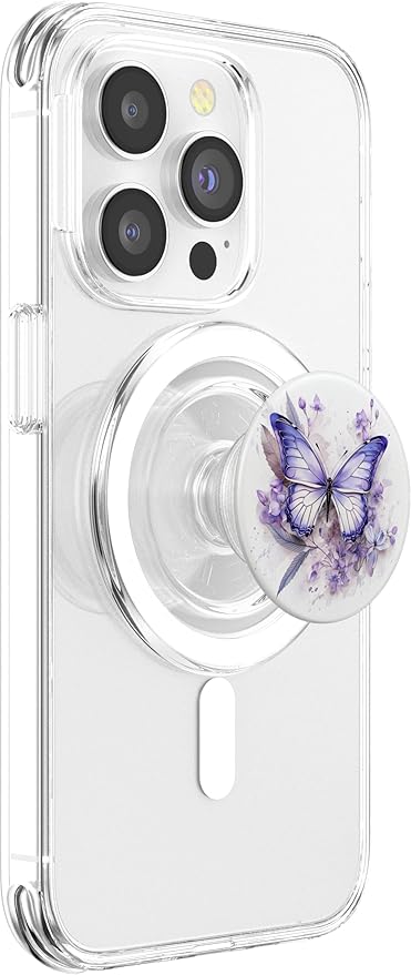 Purple Butterflies with Flowers Floral Butterfly PopSockets PopGrip for MagSafe