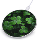St Patricks Day Leaves Wireless Charger Fast Wireless Charging Pad with USB Cable 10W Anti-Slip Magnetic Wireless Charger Portable Slim Charger Puck Travel Charging Station