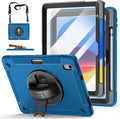 Case for iPad (A16) 11th/10th Generation Case: Protective Cover for iPad 11th Gen 11 Inch 2025 &amp10th Gen 10.9 2022 with Screen Protector- Stand- Shoulder Strap- Handle- Pencil Holder-Dark Blue
