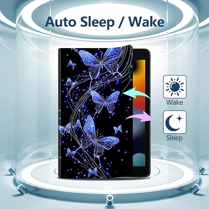 Slim Case for Samsung Galaxy Tab A9+ / A9 Plus 11 2023 (SM-X210/X216/X218) Lightweight PU Leather Multi-Angle Viewing Smart Stand Shell Cover with Auto Wake/Sleep Art Butterflies