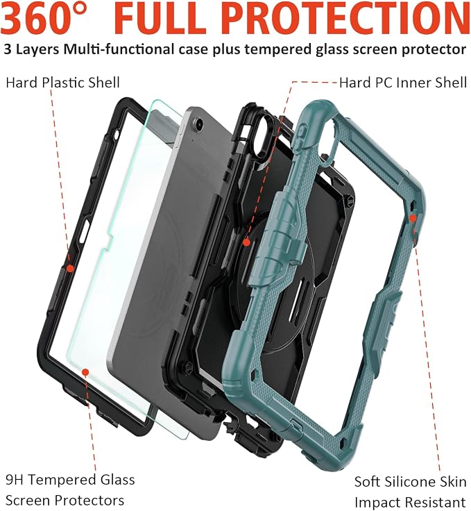 Teal Case with Glass Screen Protector