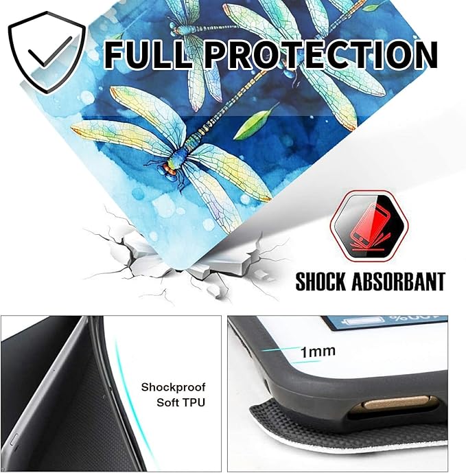 for 10.1 Amazon Fire HD 10 Tablet (13th Generation 2023 Release) Case with Pen Holder &amp Auto Wake/Sleepd Shockproof Stand Protective Cover for HD 10 2023 TabletDragonfly