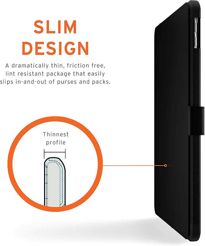 URBAN ARMOR GEAR UAG Designed for iPad 10.2 Case Black 9th Generation 2021 &amp 8th Gen 2020 w/Hand Strap Thin Slim Military Drop Tested Durable Protective w/Stylus &amp Pencil Holder Scout Series