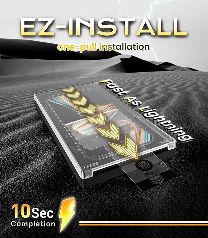 EZ-GLAZ-2 Pack Matte Screen Protectors for iPhone 15 Pro – Easy Installation Box ENGY-Absorbing PET Film Anti-Glare Matte Finish Smooth Touch Enhanced Sunlight Readability