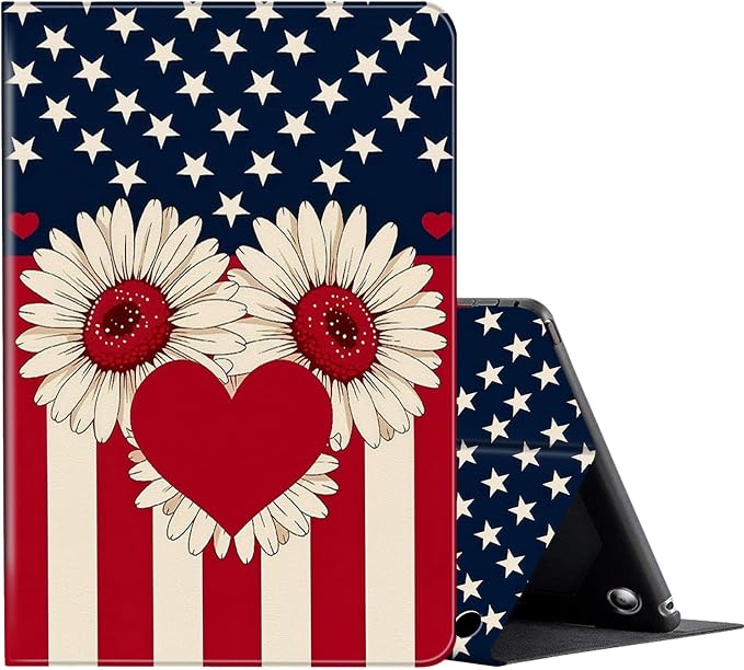 Patriotic USA Flag Daisy Heart