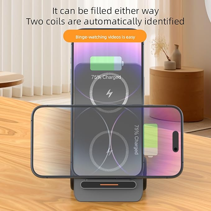 5 in 1 Wireless Charging Station for iPhone ChargerWireless Charger for iPhone16/15/14/13/12 Series&amp AirPods pro/3/2&amp iWatchfor Samsung Charging Station (Grey)