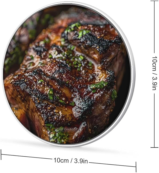 Beef Steak Wireless Charger Anti-Slip Wireless Charging Pad Slim Charger Mat for Men Women