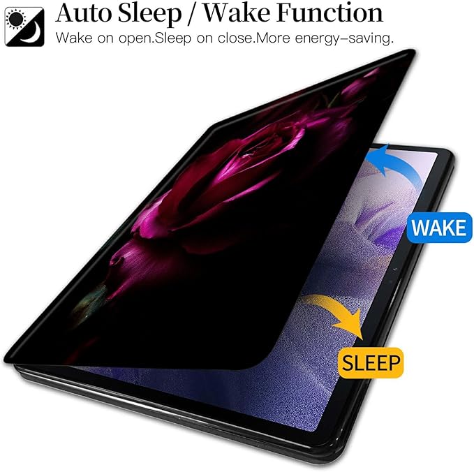 Pink Rose Pattern Case for Samsung Galaxy Tab S6 Lite 10.4 inch 2024/2022 (SM-P613/P619)/2020 (SM-P610/P615)BFDHGQZC 360 Degree Rotating Stand Protective Cover with Auto Sleep/Wake