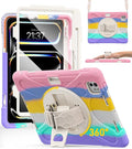 BRAECN Case for iPad Pro 11 inch M5 2025 &amp M4 2024 4 Layers Heavy Duty Full-Body Protection Screen Protector Pencil Holder 360° Rotating Handle Kickstand Shoulder Strap Kids Friendly